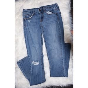 American Eagle Ripped Skinny Kick Jeans